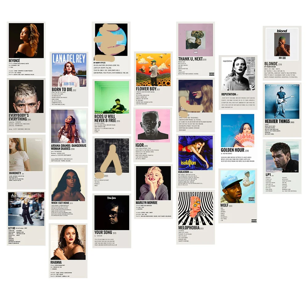 25Pcs Print Music Album Covers Stickers - Image 5