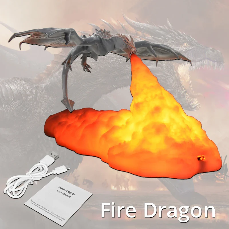 3D Fire Dragon LED Lamp - Image 14
