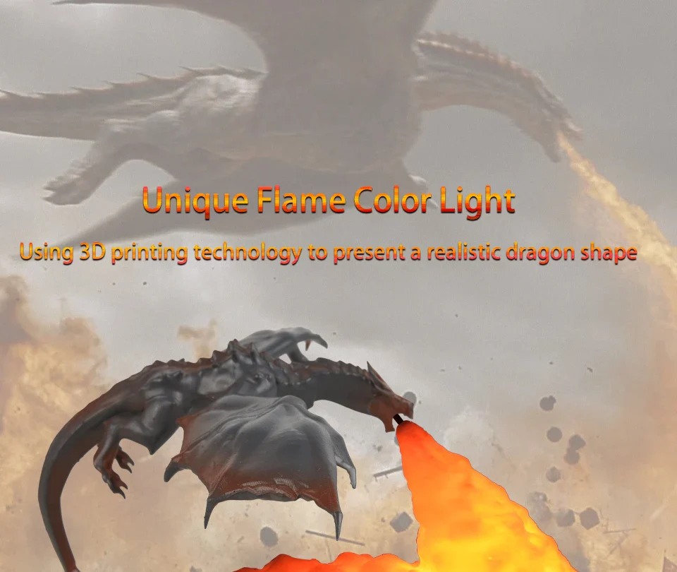 3D Fire Dragon LED Lamp - Image 8