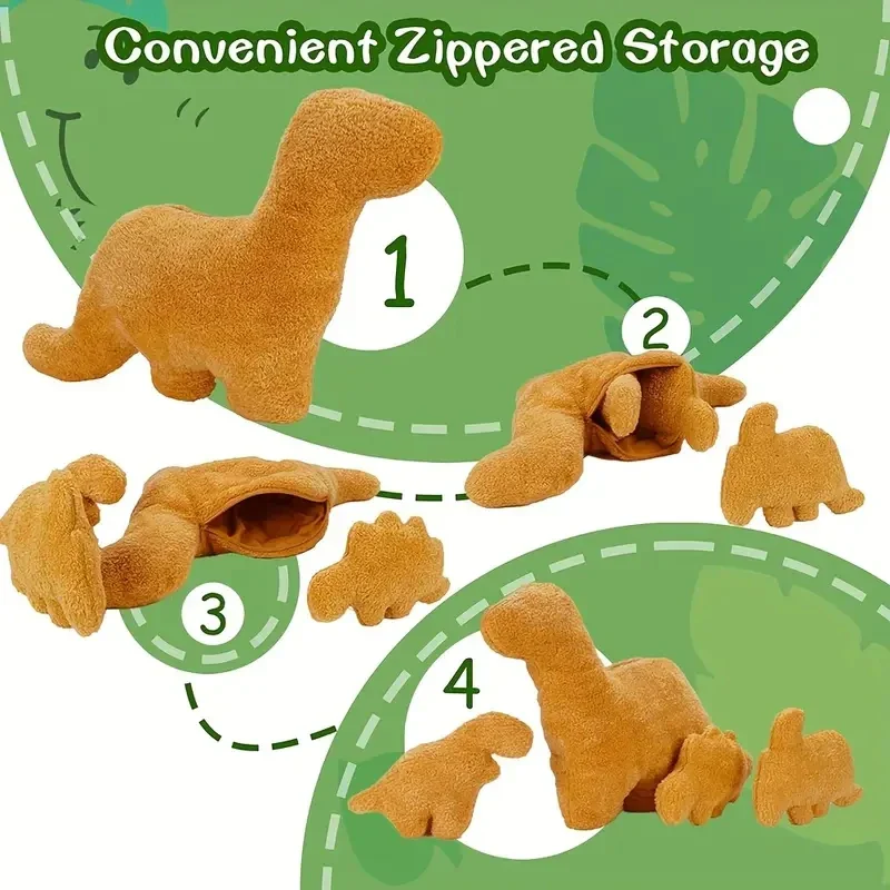 4pcs Large Dino Nugget Pillows - Image 2