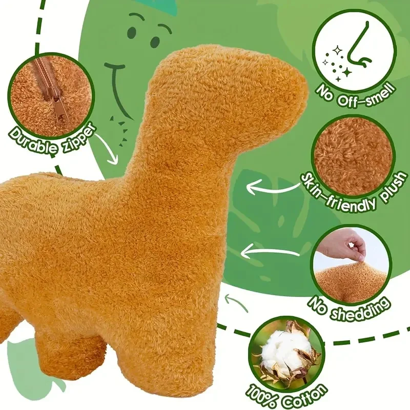 4pcs Large Dino Nugget Pillows - Image 3