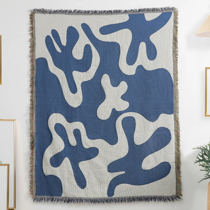 Blue Coral Pattern Blanket
