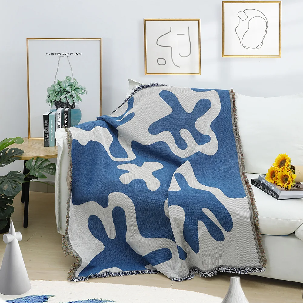 Blue Coral Pattern Blanket - Image 2