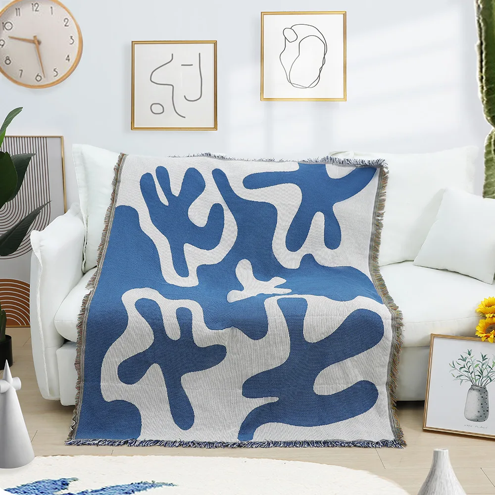 Blue Coral Pattern Blanket - Image 3