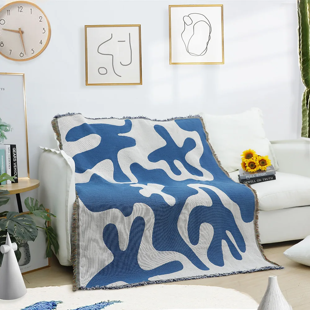 Blue Coral Pattern Blanket - Image 4