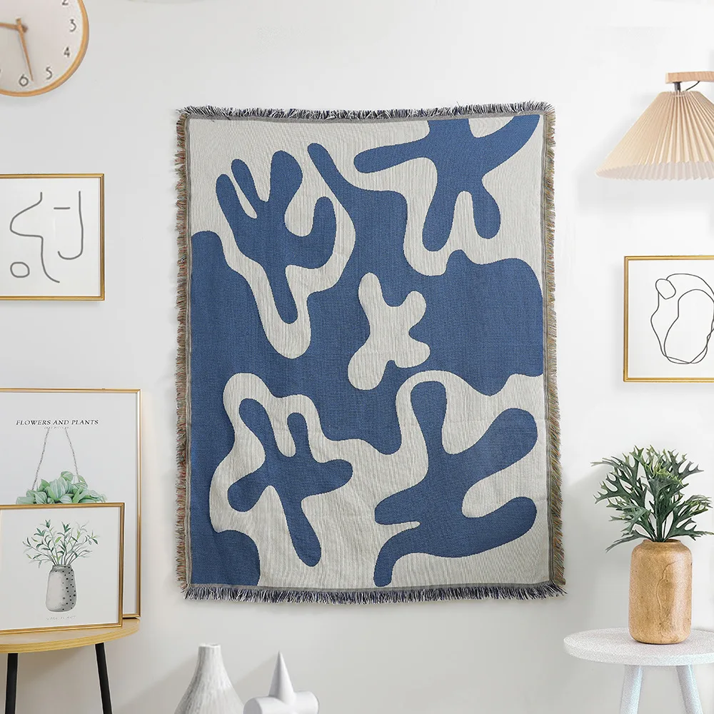 Blue Coral Pattern Blanket - Image 6