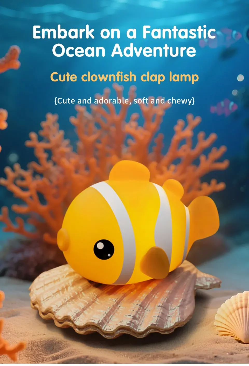 Cute Clownfish LED Night Light Lamp - Image 7