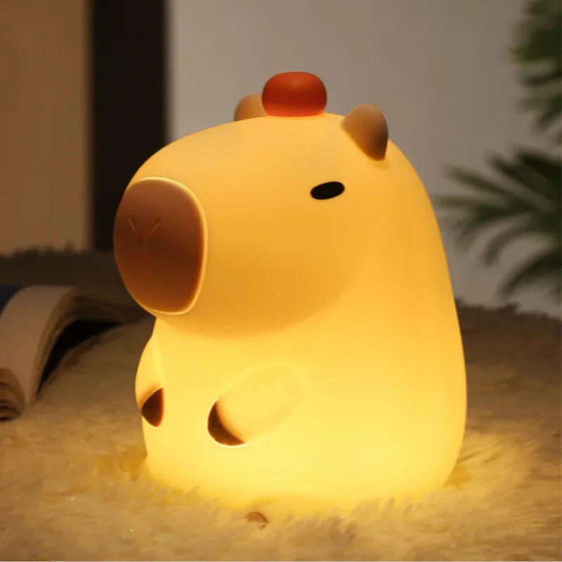 Cute Squishy Capybara Night Light  Animal Lamp