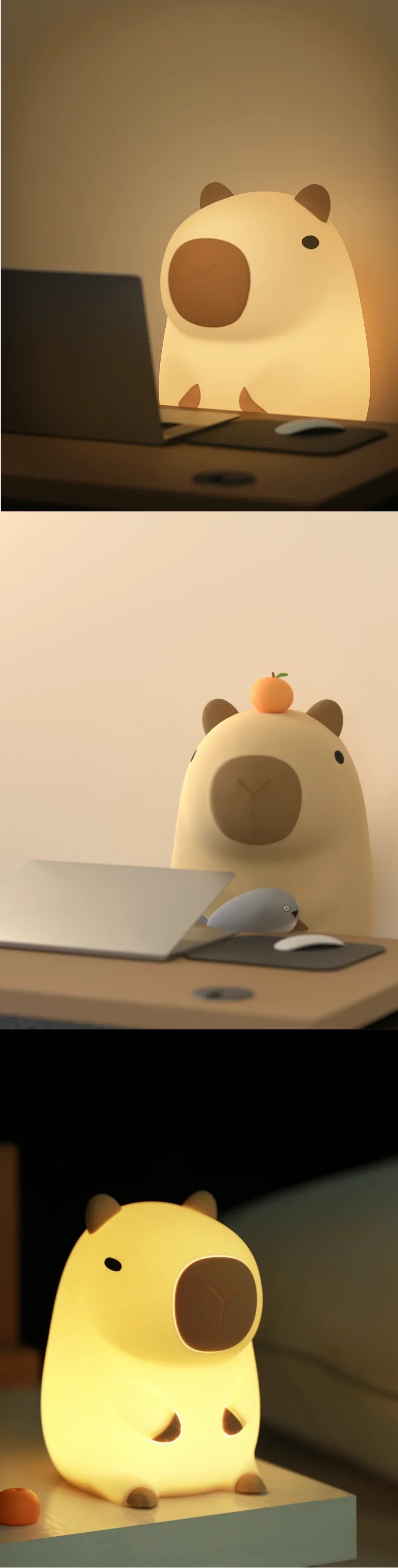 Cute Squishy Capybara Night Light  Animal Lamp - Image 8