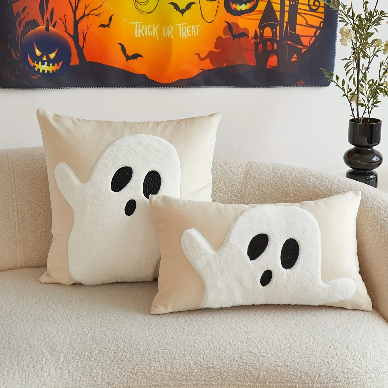 Halloween Ghost Embroidery Pillow Cover - Image 10