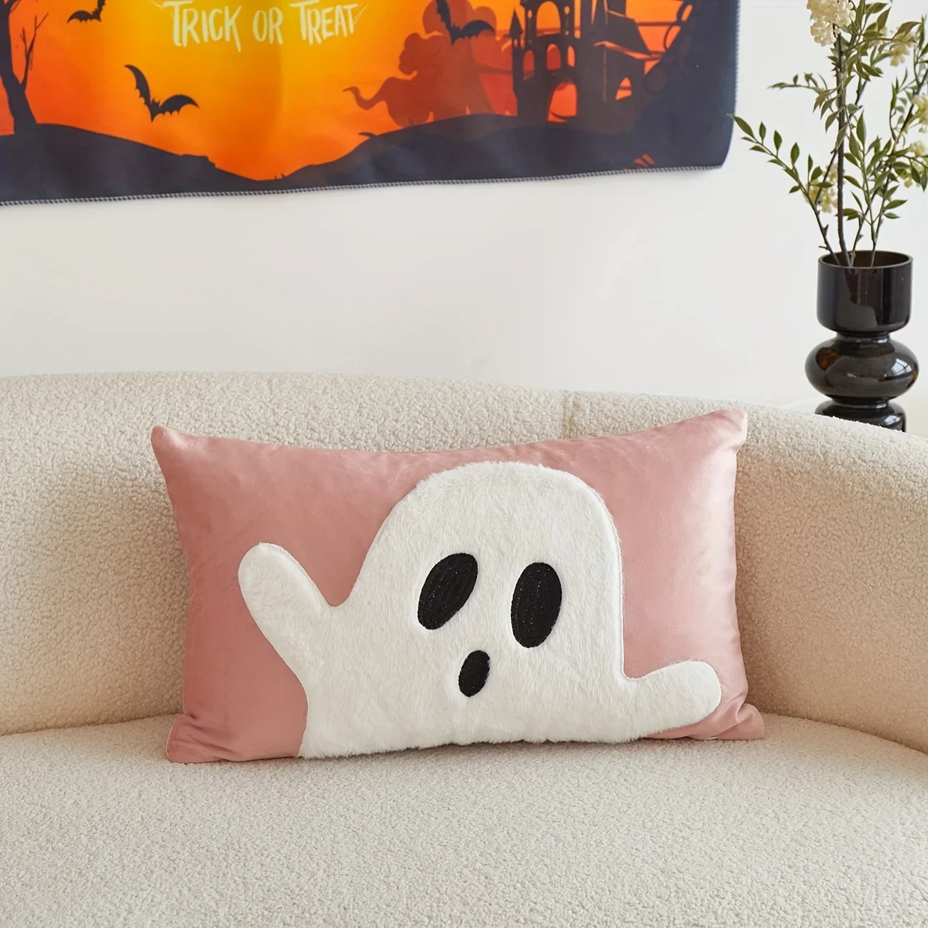 Halloween Ghost Embroidery Pillow Cover - Image 13