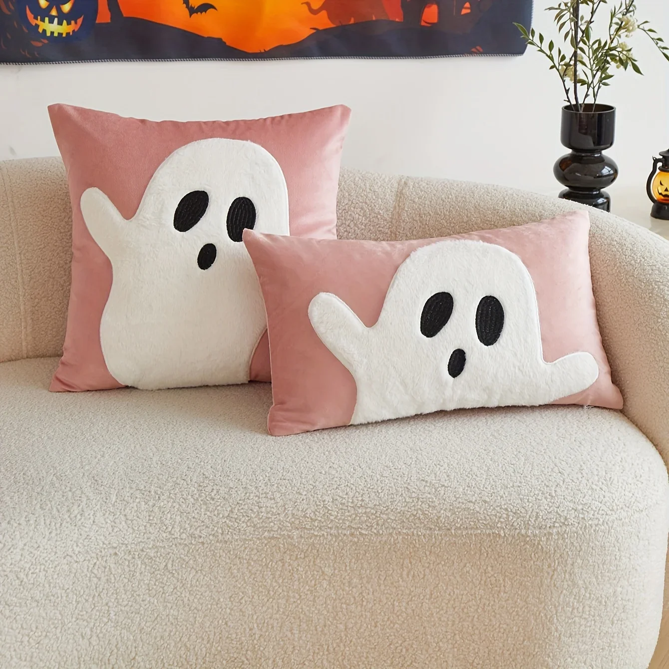 Halloween Ghost Embroidery Pillow Cover - Image 8