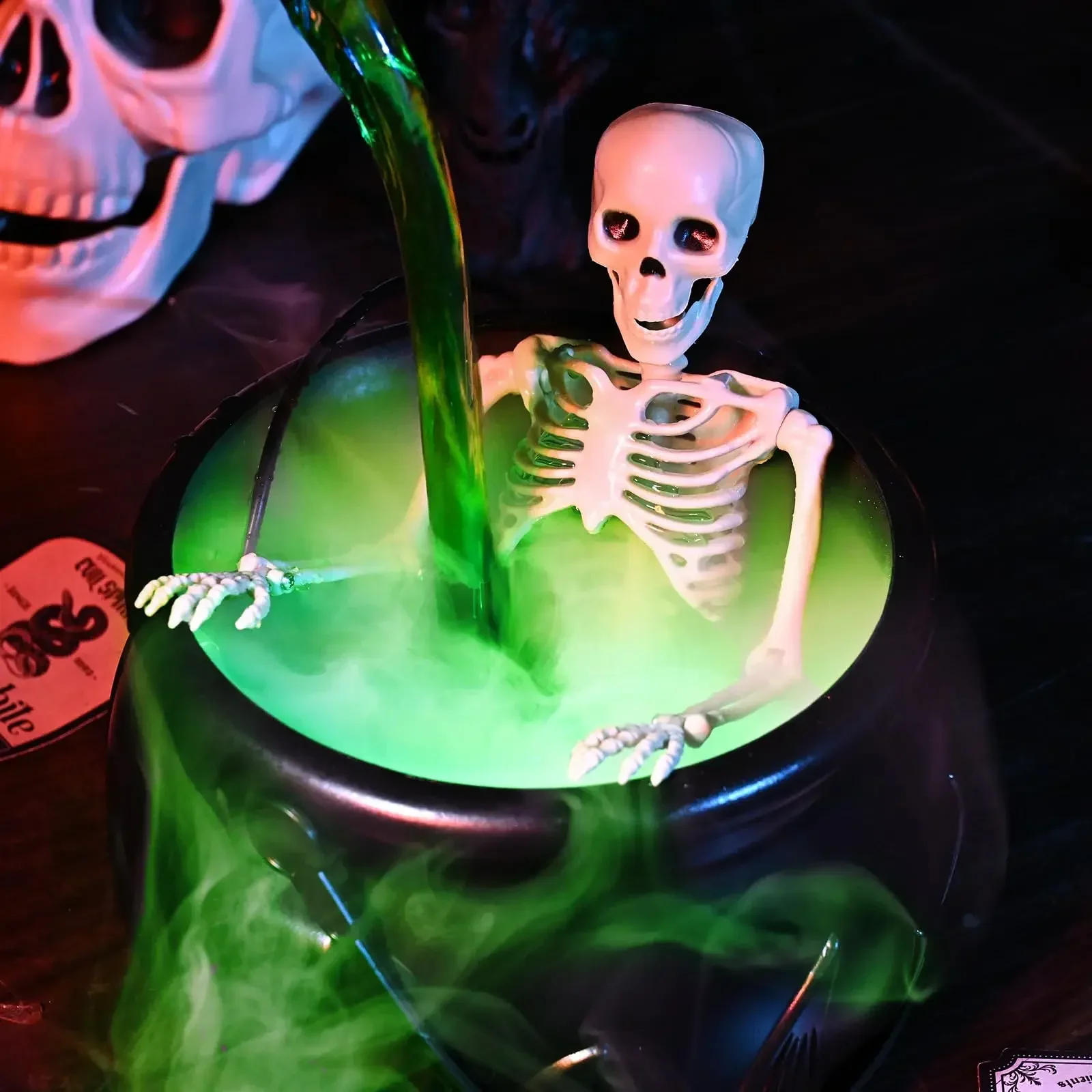 Halloween WitchCauldron with LED Light & Fog Mist - Image 4