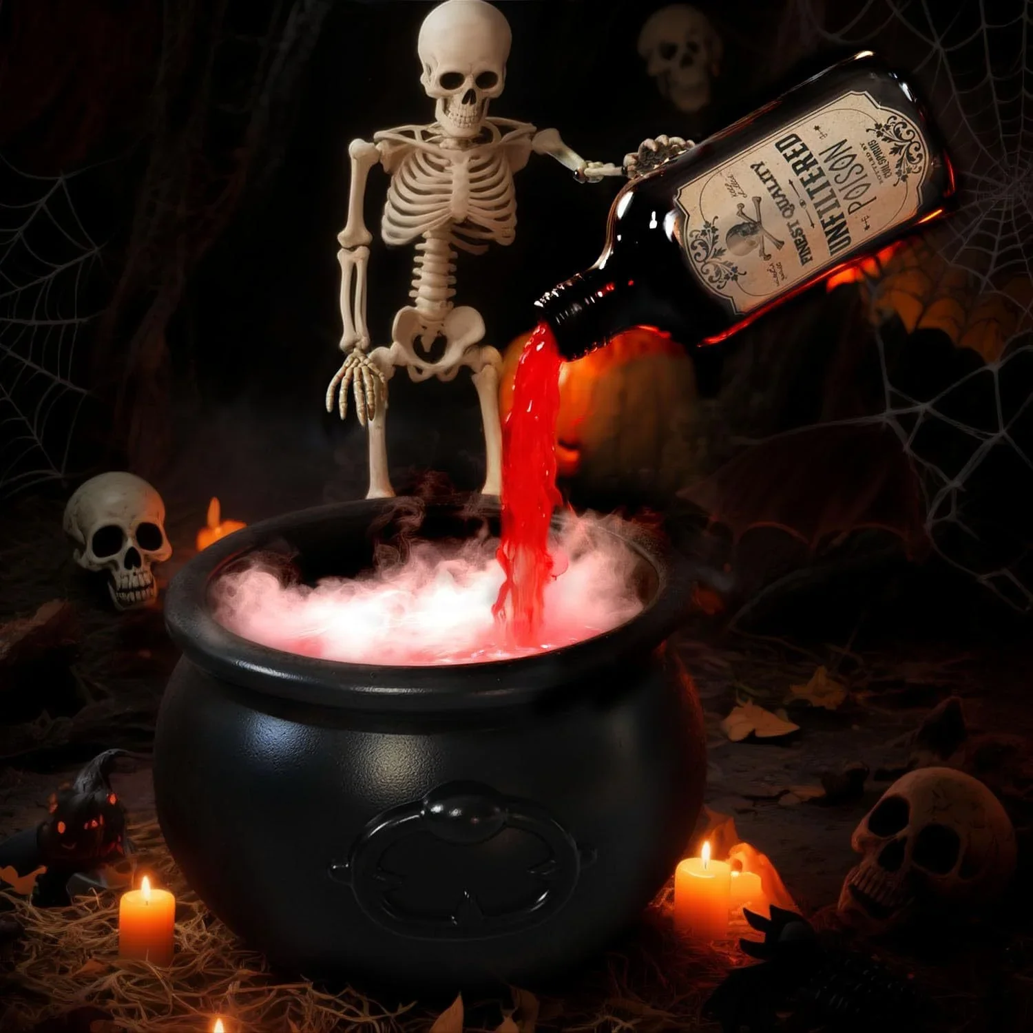 Halloween WitchCauldron with LED Light & Fog Mist - Image 6