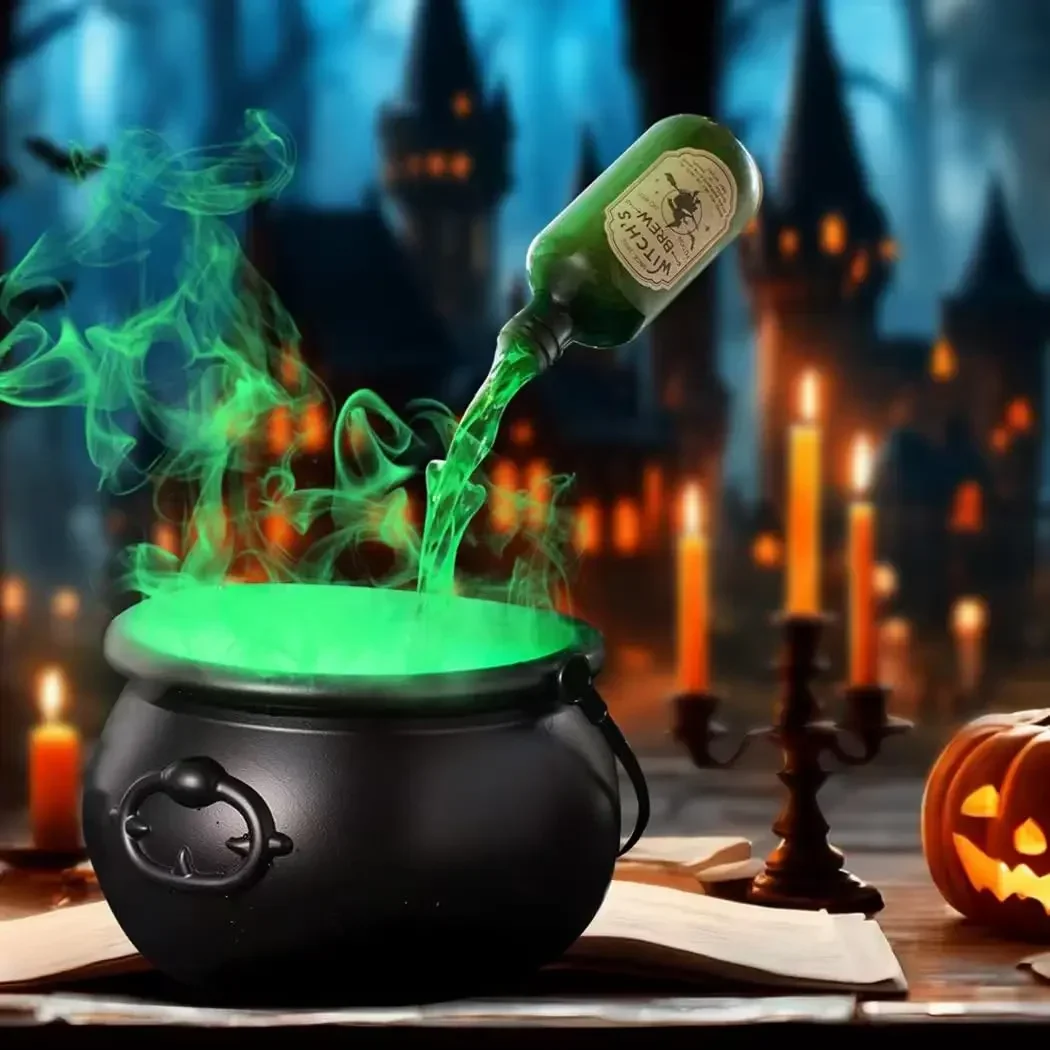 Halloween WitchCauldron with LED Light & Fog Mist - Image 8
