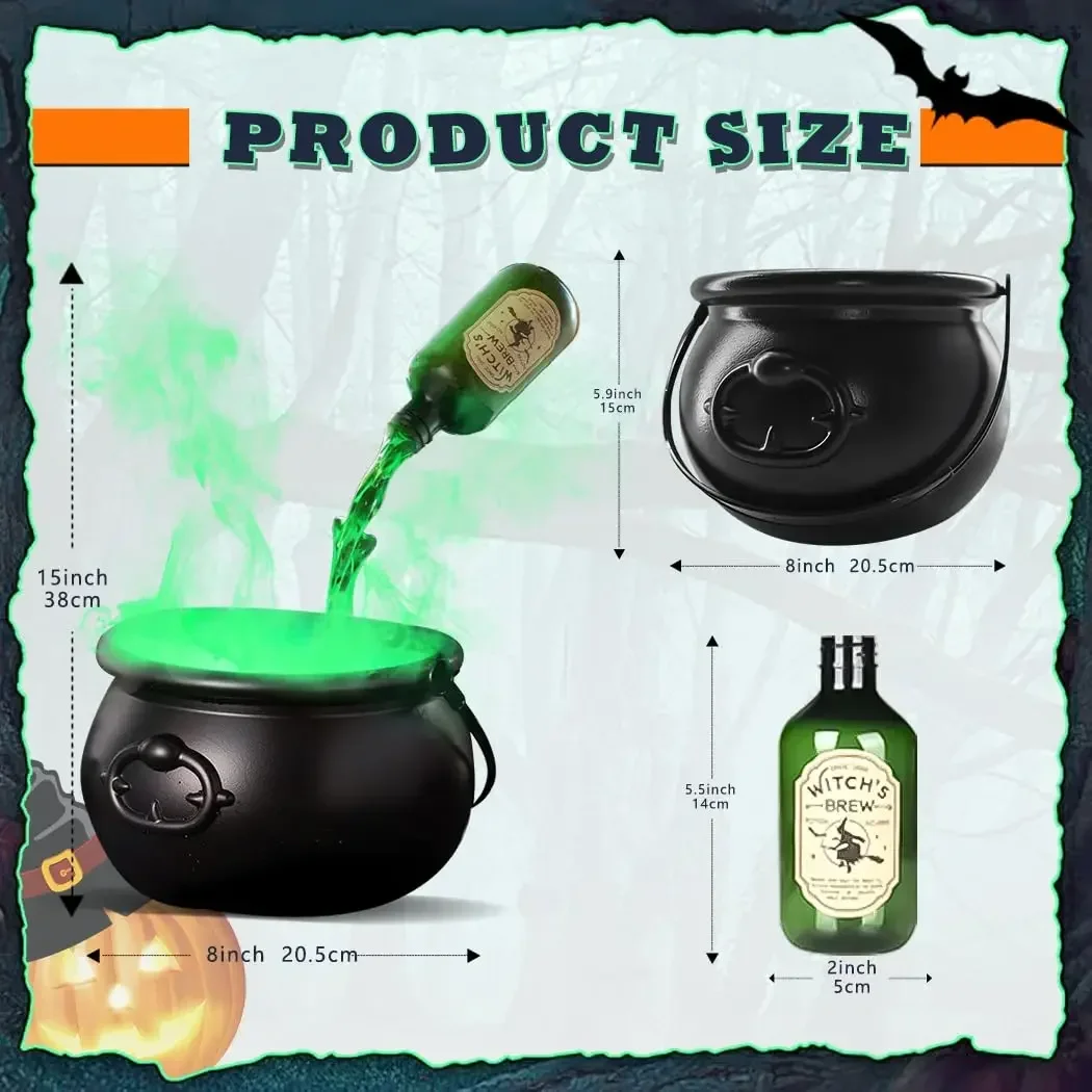 Halloween WitchCauldron with LED Light & Fog Mist - Image 9