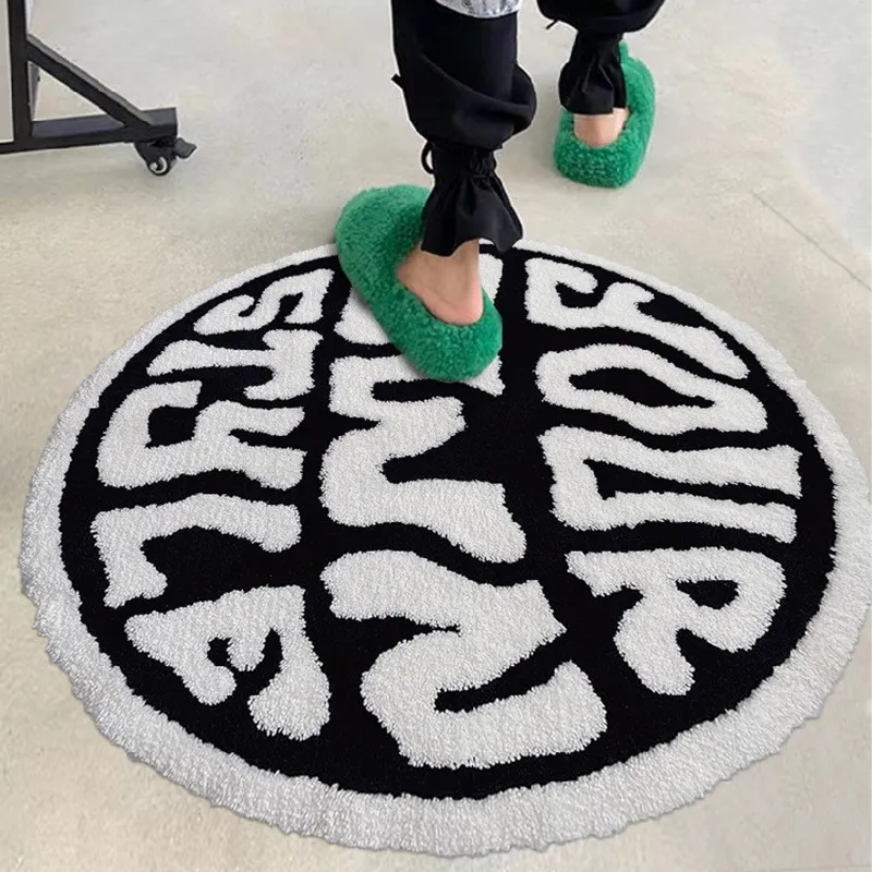 High Quality Tufted Soft Fluffy Rugs Letters Mat Anti Slip Ins Bedside Carpet Bathroom Floor Mat Kids Bedroom Doormat Home Decor