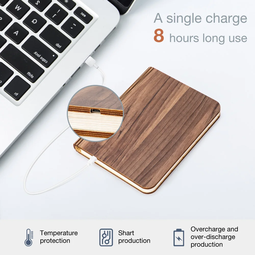 LED Wooden Book Lamp - Image 4
