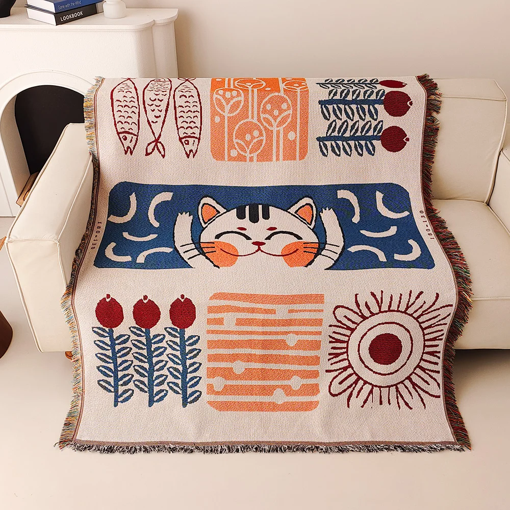 Lucky cat sofa blanket tapestry - Image 2