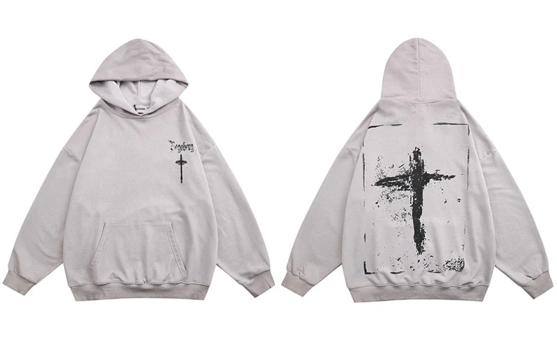 Vintage Cross Washed Hoodie - Image 2
