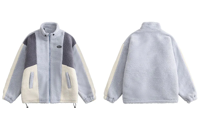 White and Blue Fleece Jacket - Image 3